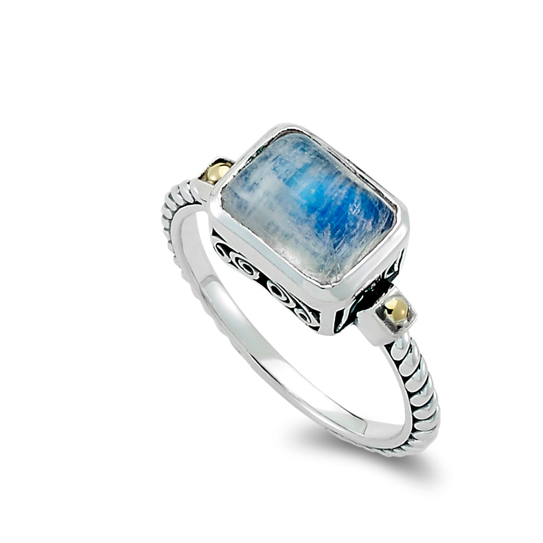 Eirini Ring - Rainbow Moonstone - June