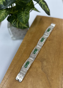 Silver Jade Panel Bracelet