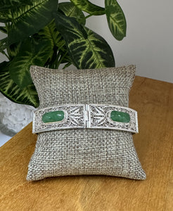 Silver Jade Panel Bracelet