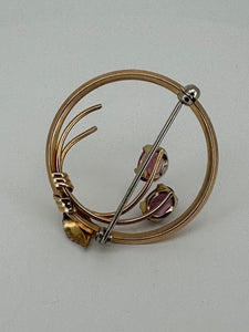 Kremitz Garnet Flower Brooch