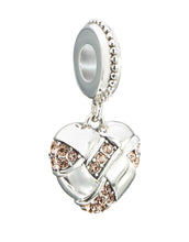 Load image into Gallery viewer, Pave Woven Heart Charm - 2025-1339