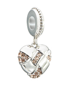 Pave Woven Heart Charm - 2025-1339