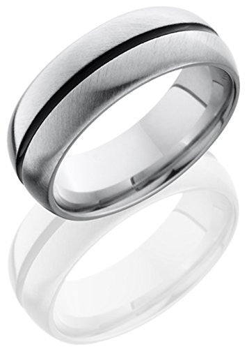 Lashbrook CC8D11A Lined & Double Angle Satin Finish Wedding Band - Cobalt Chrome