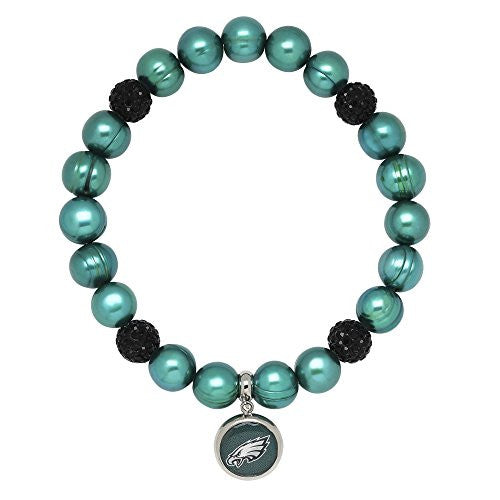 Honora Licensed NFL Philadelphia Eagles freshwater cultured pearl & crystal bracelet NFB7938PE75
