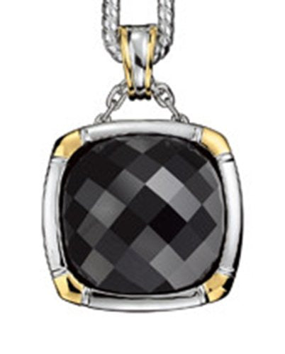 Colore Sterling Silver and 18K Gold Onyx Pendant LZP222-NX-NC