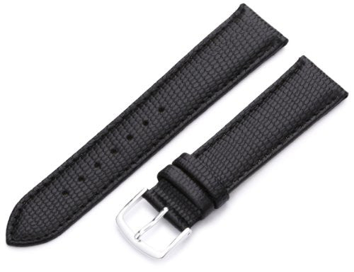 MS725 - 20 mm - Black Java Lizard Grain Genuine Italian Leather Strap by Hadley Roma