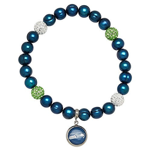 Honora Licensed NFL Seattle Seahawks freshwater cultured pearl & crystal bracelet NFB7938SE75
