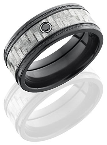 Lashbrook ZC9FGEW2MIL15/SILVERCFBLKDIA.05B Black diamond, Carbon Fiber Inlay & Black Zirconium