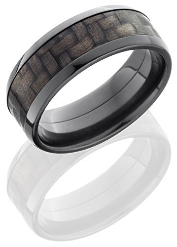 Lashbrook ZC8B15/CF Carbon Fiber Inlay Wedding Band - Zirconium