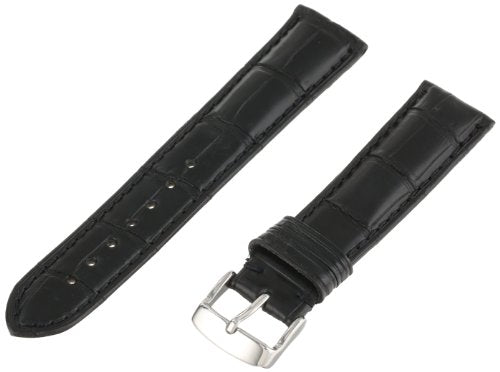 MS824 - 20 mm - Black Genuine Matte Alligator Strap by Hadley Roma