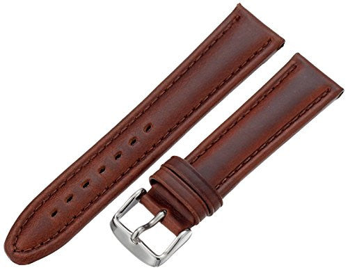 MS881 - 22 mm - Brown Genuine Oil Tan Leather Strap by Hadley Roma