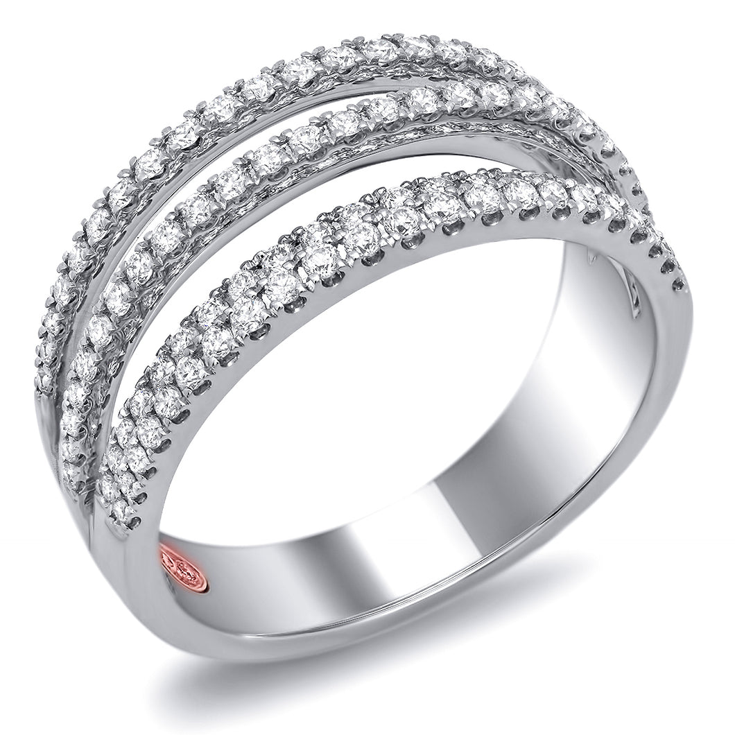 Demarco DL3974 18 Karat White Gold Ring with 0.59 Total Carat Weight of Round Brilliant Cut Diamonds