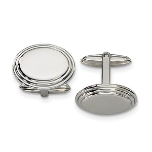 Stainless Steel Oval Cuff Links