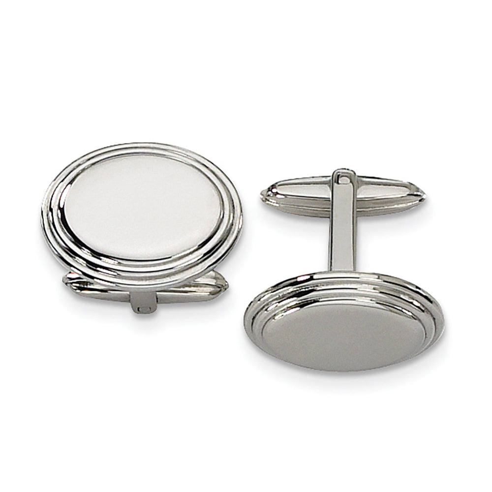 Stainless Steel Oval Cuff Links