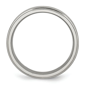 Titanium Ridge Edge 6 mm Brushed & Polished Ring