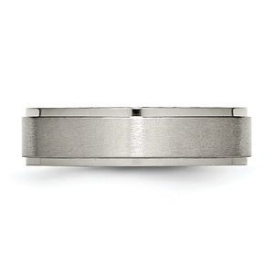 Titanium Ridge Edge 6 mm Brushed & Polished Ring