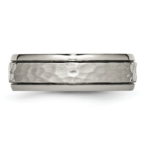 Titanium 7 mm Hammered & Polished Ring